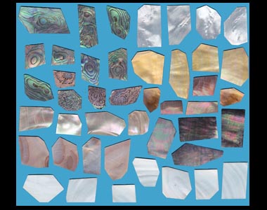 thumbnail image 2 of Natural Green/Blue Abalone Shell Inlay Blanks For DIY Crafts – 5.5 X 1.6 Inch (Set Of 2) 2 of 3